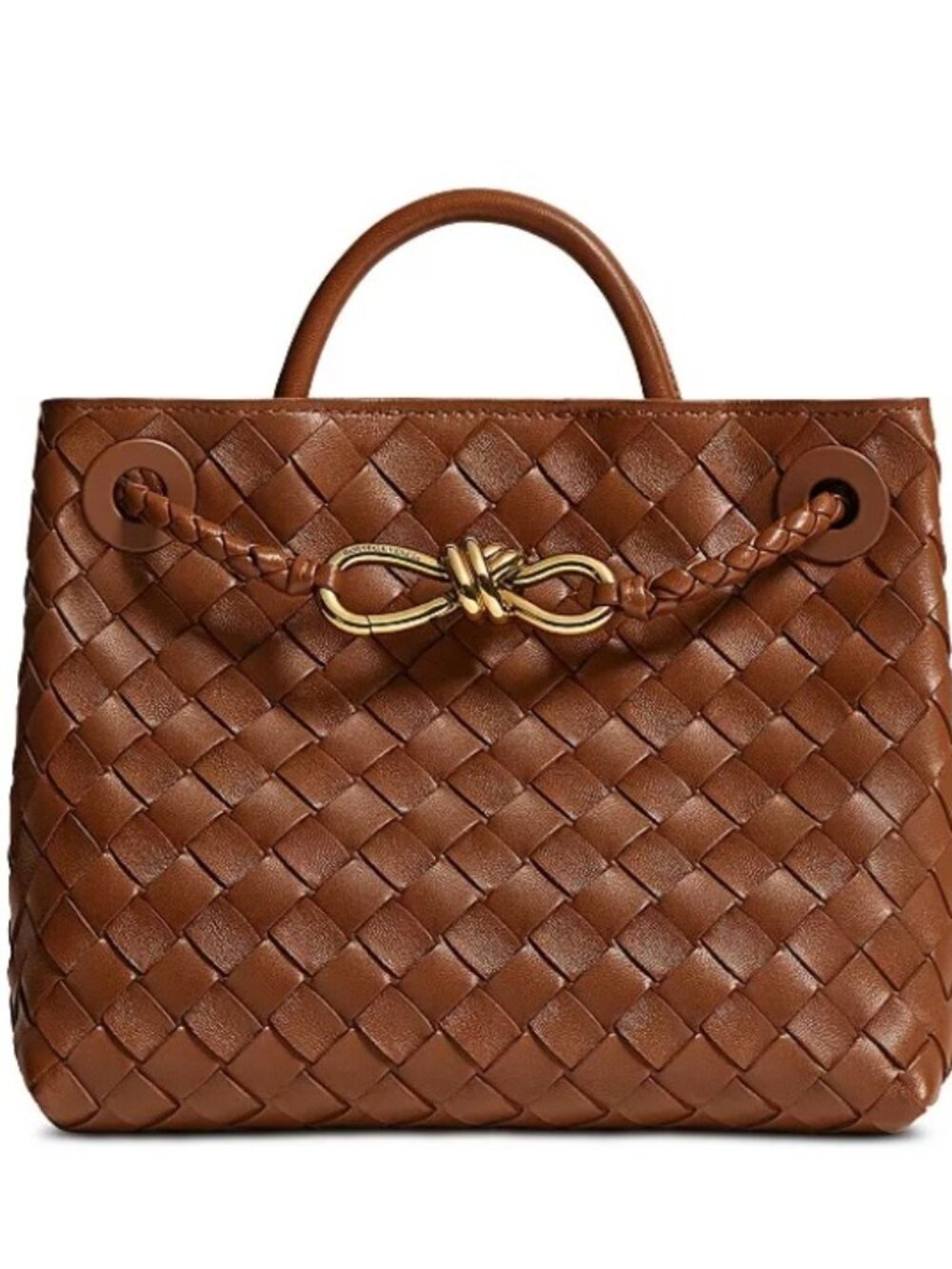 New Bottega Veneta Brown Small Andiamo Bag